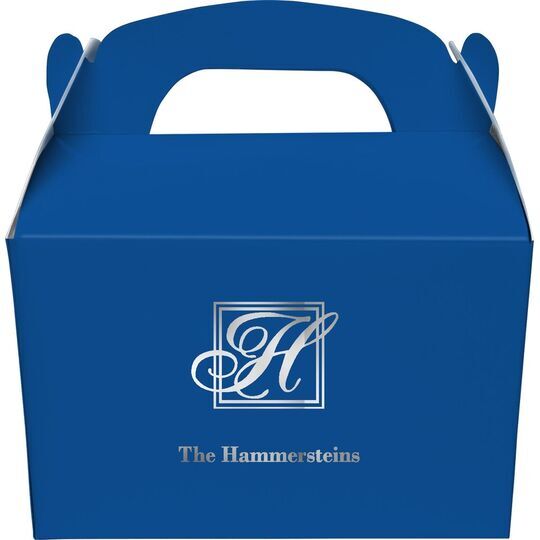 Pick Your Single Initial Monogram with Text Gable Favor Boxes